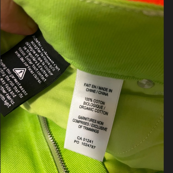 Lime green organic cotton high rise straight leg jeans NWT - Picture 5 of 6